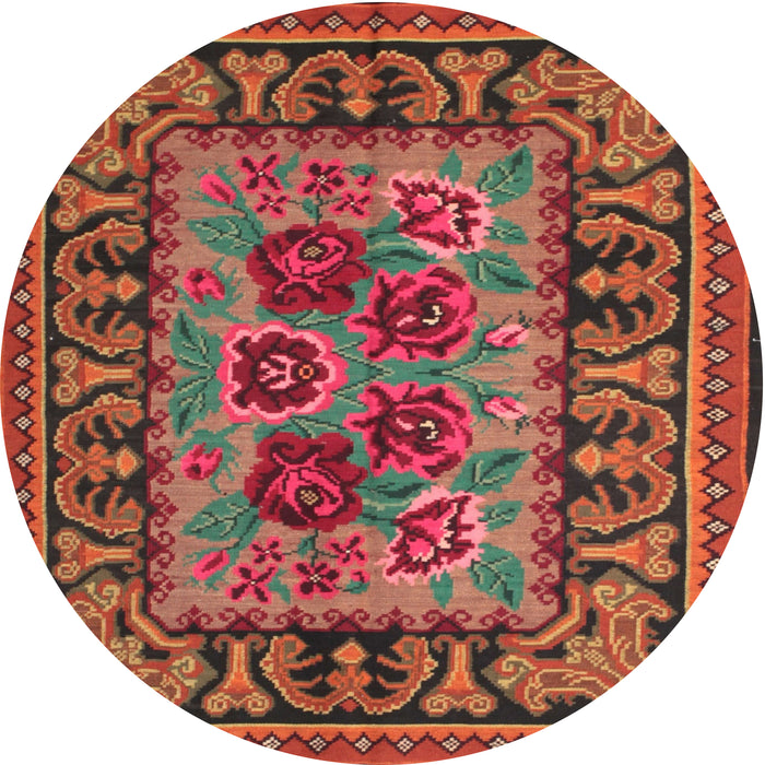 Square Machine Washable Traditional Gold Brown Rug, wshtr926