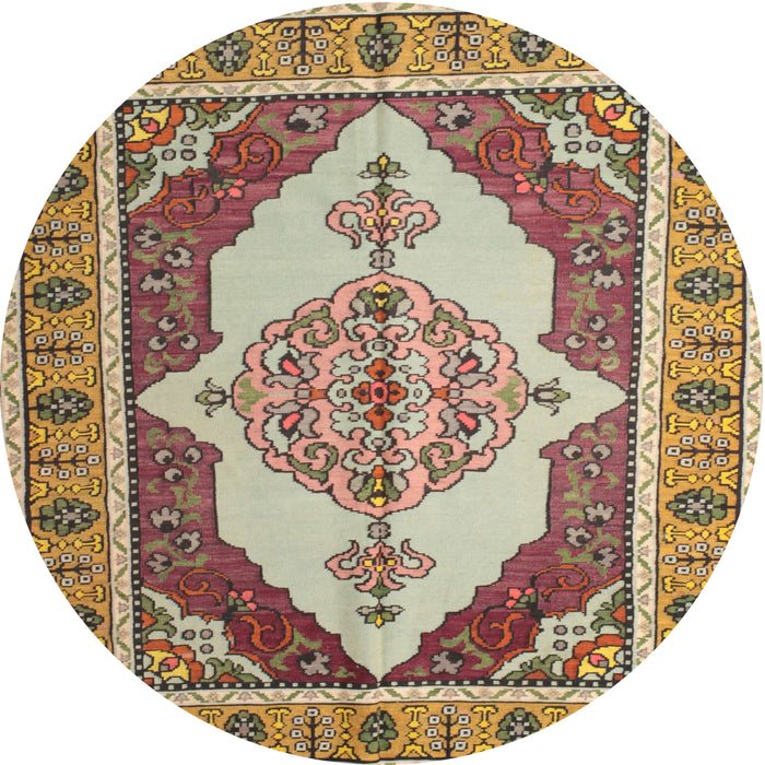 Square Machine Washable Traditional Sienna Brown Rug, wshtr927