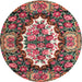 Round Traditional Brown Persian Rug, tr928