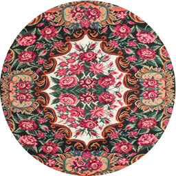 Square Machine Washable Traditional Brown Rug, wshtr928