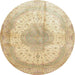 Round Traditional Brown Gold Medallion Rug, tr92