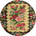 Round Traditional Red Brown Persian Rug, tr932