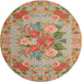 Round Traditional Red Medallion Rug, tr933