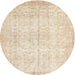 Round Traditional Golden Blonde Gold Persian Rug, tr936