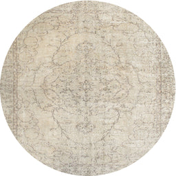 Square Machine Washable Traditional Light French Beige Brown Rug, wshtr938
