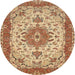 Round Traditional Red Persian Rug, tr940
