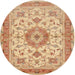 Round Traditional Orange Persian Rug, tr941