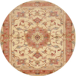 Square Machine Washable Traditional Orange Rug, wshtr941