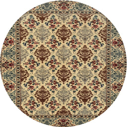 Square Machine Washable Traditional Sepia Brown Rug, wshtr942