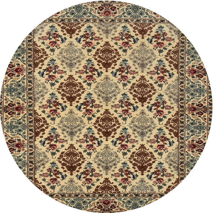 Square Machine Washable Traditional Sepia Brown Rug, wshtr942