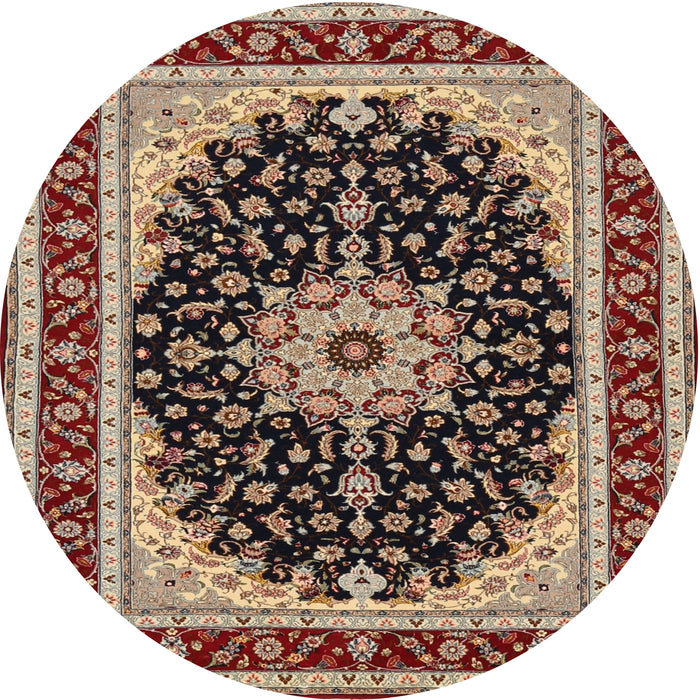 Round Traditional Red Medallion Rug, tr945