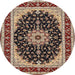 Round Traditional Red Medallion Rug, tr945