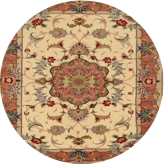 Round Traditional Red Persian Rug, tr946