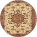 Round Traditional Red Persian Rug, tr946