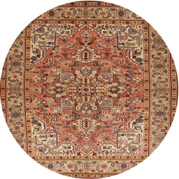 Square Machine Washable Traditional Mahogany Brown Rug, wshtr947