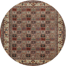 Square Machine Washable Traditional Camel Brown Rug, wshtr948