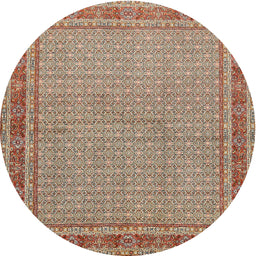 Square Machine Washable Traditional Sienna Brown Rug, wshtr950
