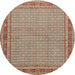 Square Machine Washable Traditional Sienna Brown Rug, wshtr950