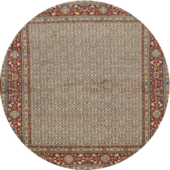 Square Machine Washable Traditional Light French Beige Brown Rug, wshtr951