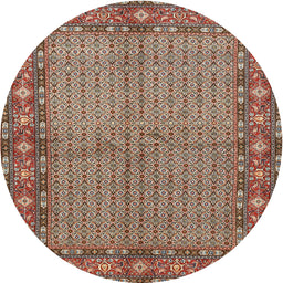 Square Machine Washable Traditional Light French Beige Brown Rug, wshtr954