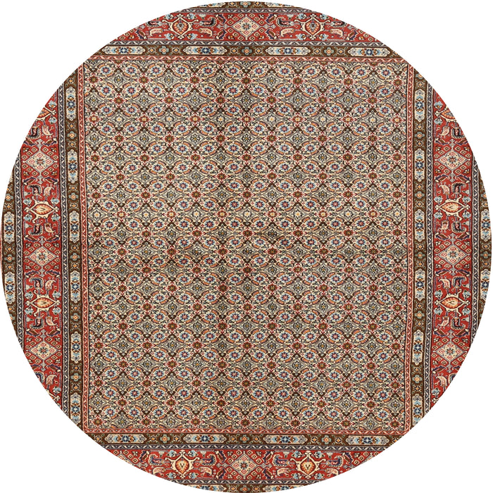 Square Machine Washable Traditional Light French Beige Brown Rug, wshtr954