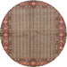Round Traditional Light French Beige Brown Persian Rug, tr954