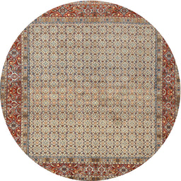 Square Machine Washable Traditional Dark Sienna Brown Rug, wshtr958