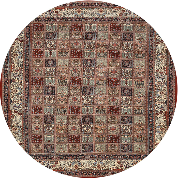 Square Machine Washable Traditional Camel Brown Rug, wshtr959