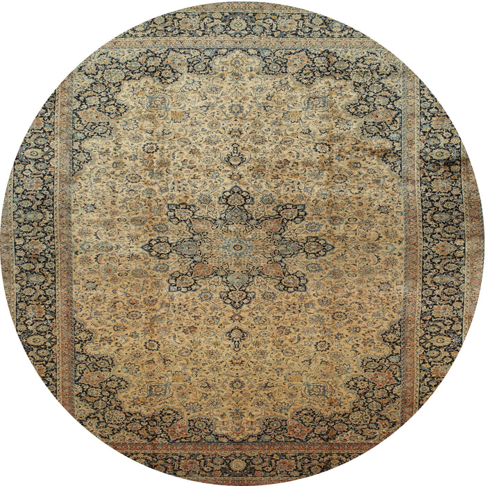 Round Traditional Reddish Brown Persian Rug, tr95