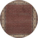 Round Traditional Camel Brown Persian Rug, tr961
