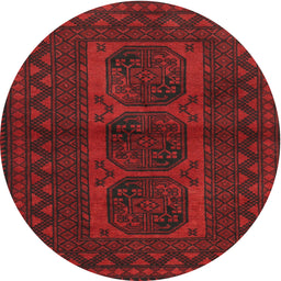 Round Traditional Red Southwestern Rug, tr964