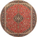 Square Machine Washable Traditional Tomato Red Rug, wshtr966