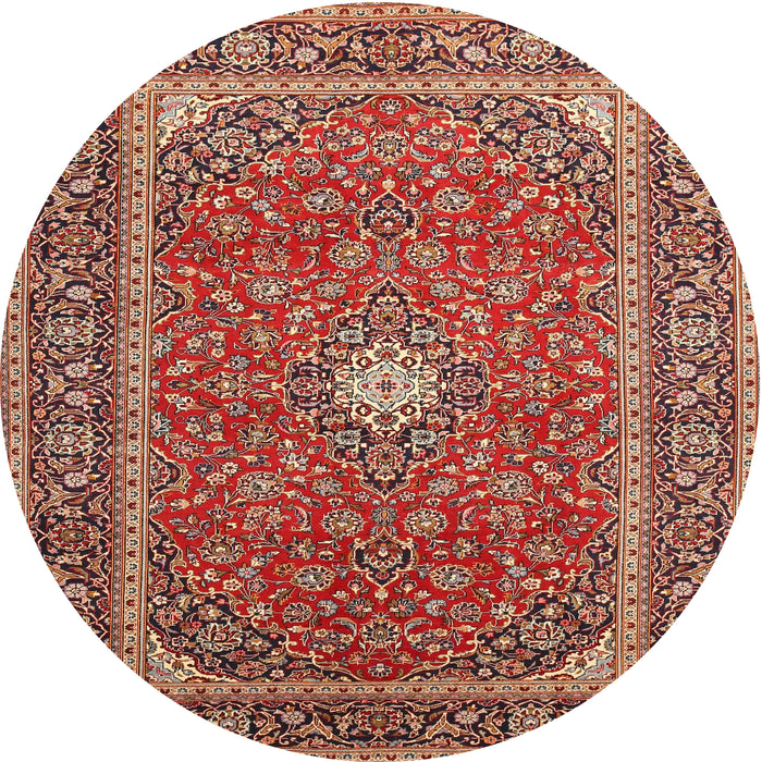 Round Traditional Tangerine Pink Persian Rug, tr967