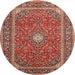 Round Traditional Tangerine Pink Persian Rug, tr967