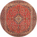 Round Traditional Sand Brown Persian Rug, tr968