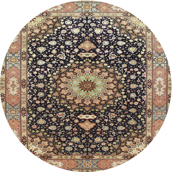 Square Machine Washable Traditional Dark Brown Rug, wshtr96