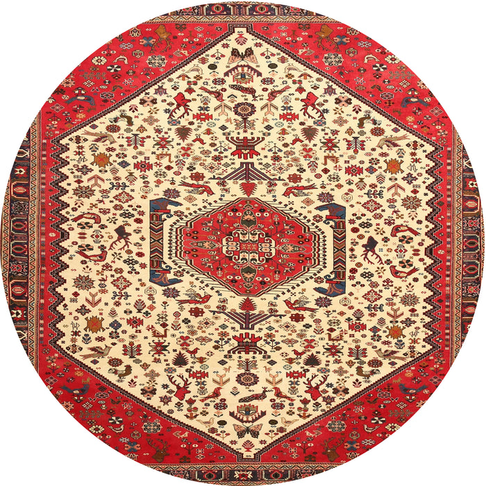 Round Traditional Red Persian Rug, tr971