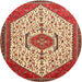 Round Traditional Red Persian Rug, tr971