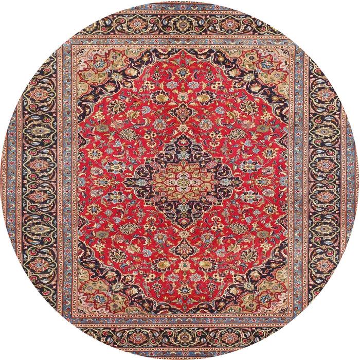 Round Traditional Camel Brown Persian Rug, tr973