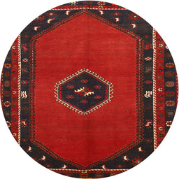 Square Machine Washable Traditional Dark Brown Rug, wshtr974