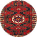 Round Traditional Brown Persian Rug, tr975