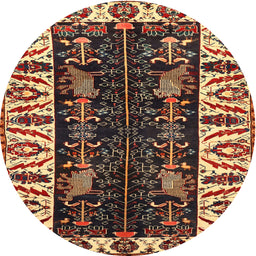 Round Traditional Metallic Gold Persian Rug, tr977