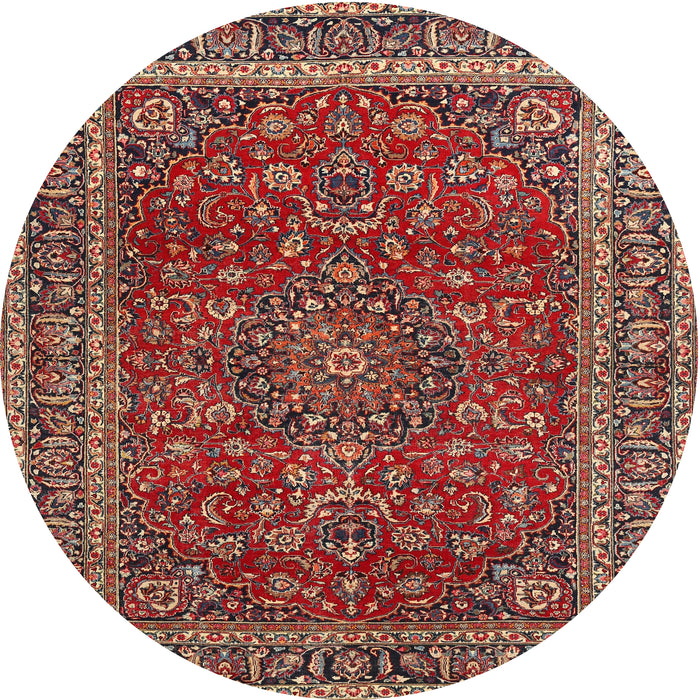 Round Traditional Orange Salmon Pink Persian Rug, tr979