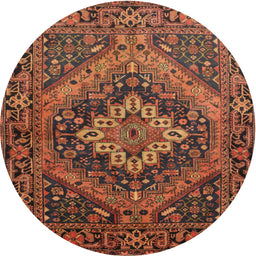 Square Machine Washable Traditional Vermilion Red Rug, wshtr97