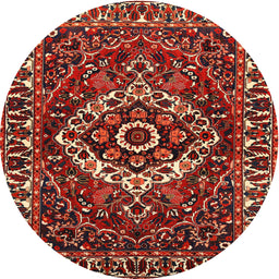 Square Machine Washable Traditional Dark Almond Brown Rug, wshtr980