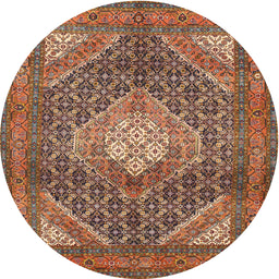 Square Machine Washable Traditional Saffron Red Rug, wshtr981