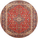 Square Machine Washable Traditional Red Rug, wshtr993