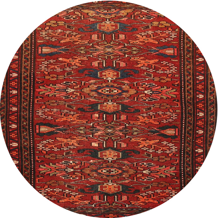 Square Machine Washable Traditional Brown Red Rug, wshtr994