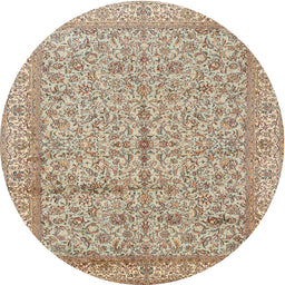 Square Machine Washable Traditional Brown Rug, wshtr995