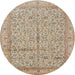 Round Traditional Brown Persian Rug, tr995
